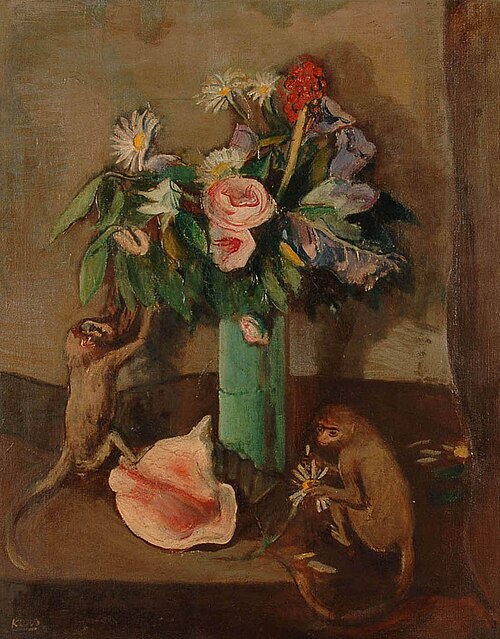 Fleurs et singes, 1945, Georges Kars
