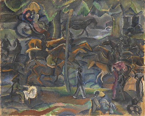 Reiter und Flaneure im Park, 1900, Georges Kars