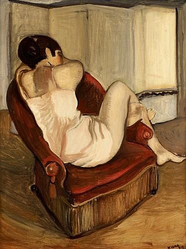 Modèle au fauteuil rouge, 1929, Georges Kars