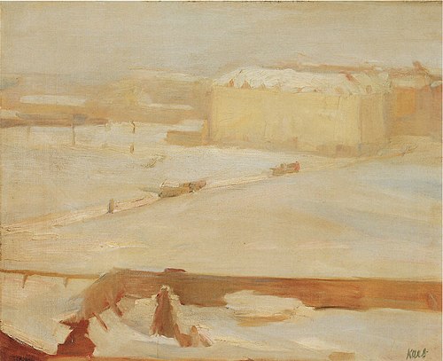 Landschaft im Schnee - Hamburg, 1906, Georges Kars