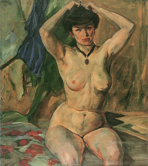 Akt, Haare kämmend, 1908, Georges Kars
