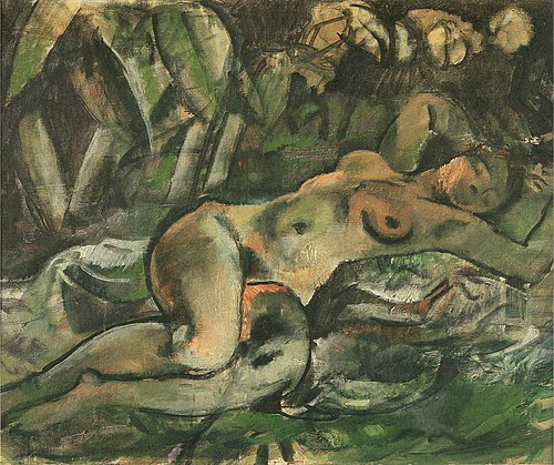 Liegender Akt im Garten, 1921, Georges Kars