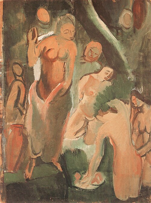 Studie zum Bild Rettung des kleinen Moses – Töchter des Pharaos, 1921, Georges Kars