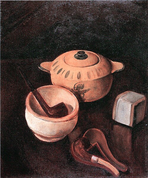 Kuřácké zátiší se žlutou dózou, 1926, Georges Kars