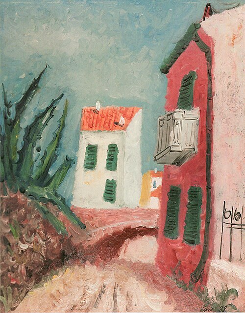 Cesta s agave a domy, 1938, Georges Kars
