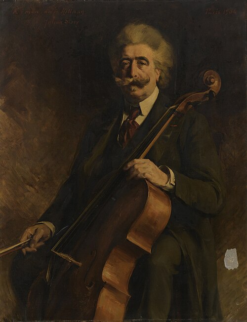 Portret van Joseph C.H. Hollman (1852-1926), cellist, 1904, Julian Russell Story