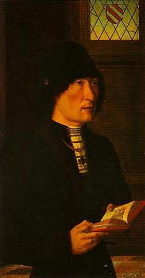Portrait of Pierantonio Bandini Baroncelli (on the reverse: the annunciation: The Virgin), 1487, Maître des Portraits Baroncell