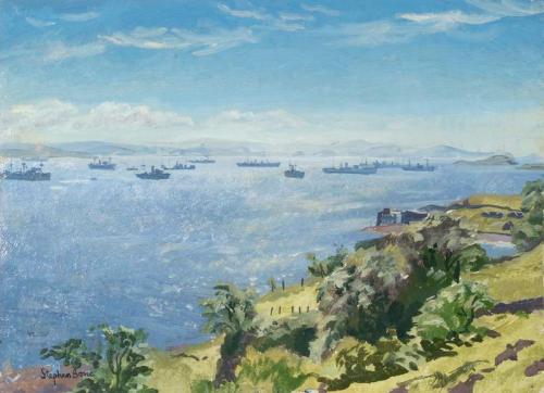 Convoy Anchorage, from Lismore, 1942, Stephen Bone
