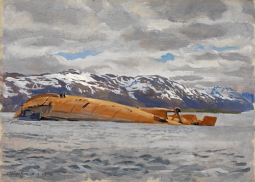 The Wreck of the Tirpitz, 1945, Stephen Bone