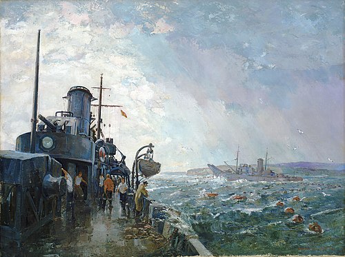 Boom-defence vessels, 1950, Charles Cundall