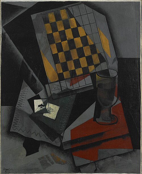 Damier et cartes à jouer, 1916, Juan Gris