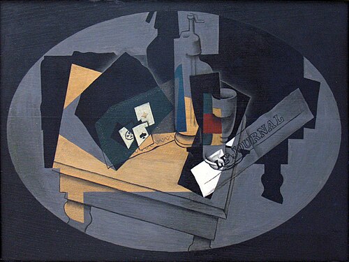 Playing cards and sifon, 1916, Juan Gris