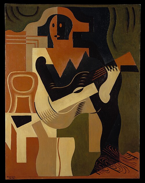Harlequin Sitting with Guitar, 1919, Juan Gris