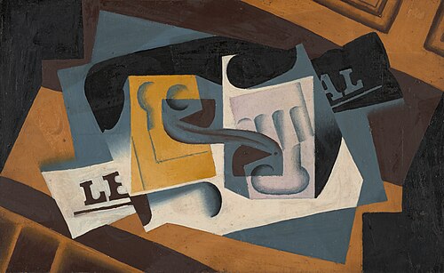 Glass and Newspaper, 1917, Juan Gris