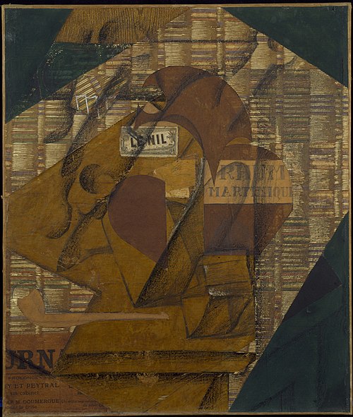 Bouteille de rhum et Journal, 1914, Juan Gris