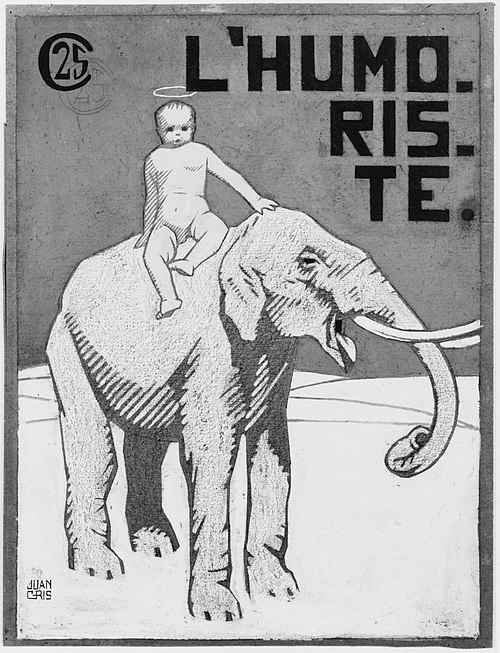 Seated Angel (cover design for "L'Humoriste"), 1909, Juan Gris