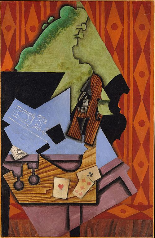 Violin and Playing Cards on a Table, 1913, Juan Gris