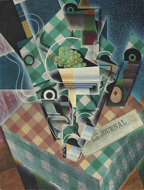 Still Life with Checked Tablecloth, 1915, Juan Gris