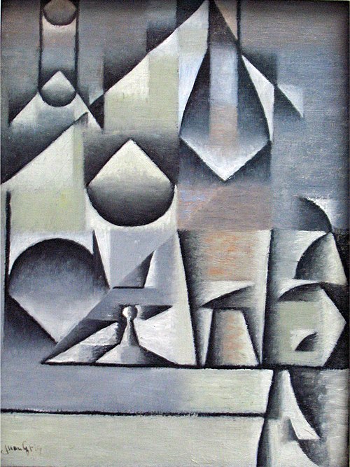 Verre et bouteilles, 1912, Juan Gris