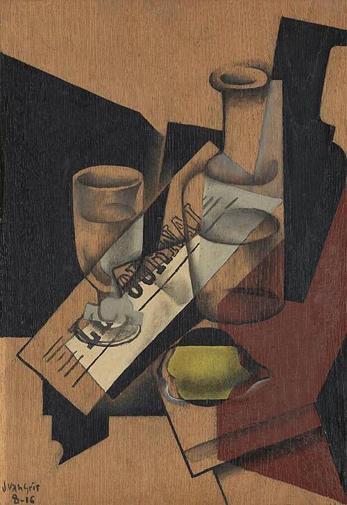 Water-Bottle and Lemon, 1916, Juan Gris
