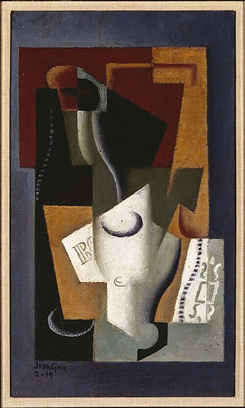 Verre et bouteille, 1919, Juan Gris