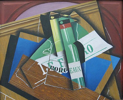 The Bottle of Bordeaux, 1915, Juan Gris