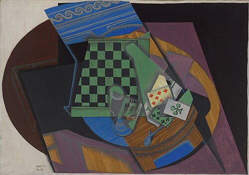 Damier et cartes à jouer, 1915, Juan Gris