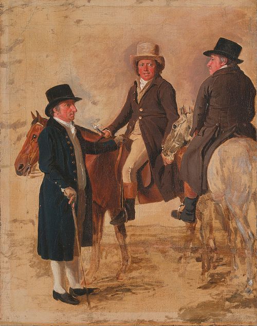 John Hilton, Judge of the Course at Newmarket; John Fuller, Clerk of the Course; and John Stevens, a, 1804, Benjamin Marshall