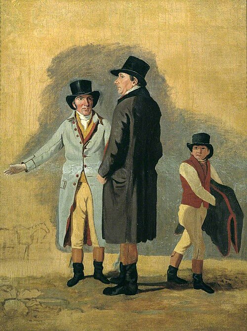 Sir Charles Bunbury with Cox, his Trainer, and a Stable-Lad: A Study for ‘Surprise and Eleanor’, 1801, Benjamin Marshall