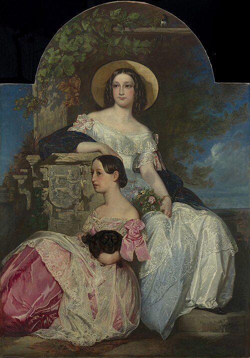 Princess Adelaide of Hohenlohe-Langenburg (1835-1900) and Princess Feodore of Hohenlohe-Langenburg (, 1852, German von Bohn