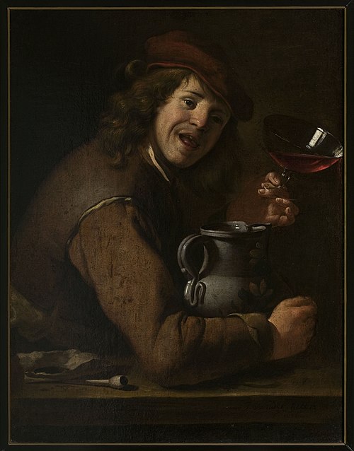 Un Homme buvant du vin., 1656, Johann van der Meer