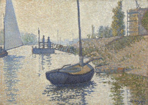 Le Ponton de la Félicité à Asnières, 1886, Paul Signac