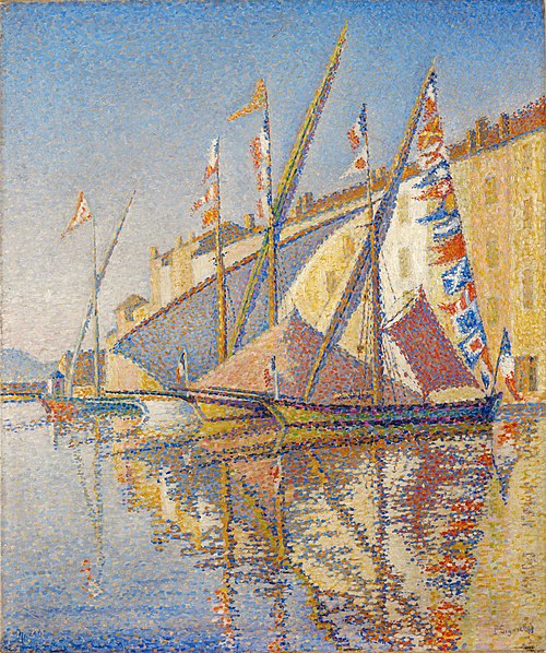Tartanes pavoisées, 1893, Paul Signac