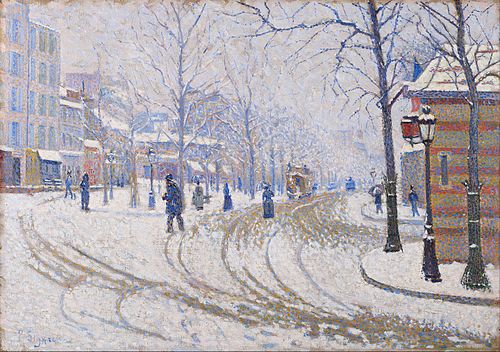 Le boulevard de Clichy, la neige, 1886, Paul Signac
