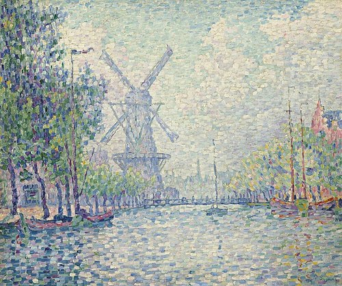 Rotterdam, le moulin, le canal, le matin, 1906, Paul Signac