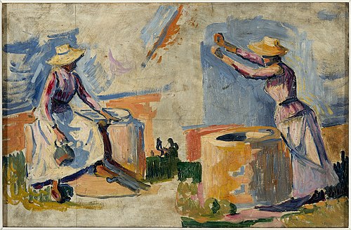 Femmes au puits. Esquisse II, 1892, Paul Signac