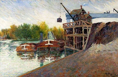 La Grue de charbon, Clichy, 1884, Paul Signac