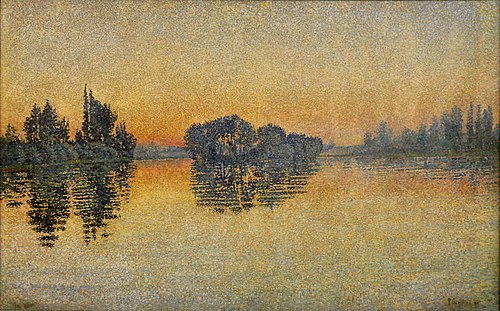 Sunset, Herblay, Opus 206, 1889, Paul Signac