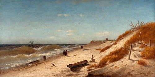 Seascape in Distant Town, 1866, Robert Swain Gifford