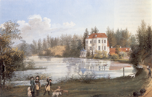 Jagdschloss Grunewald from the north-west, 1788, Johann Friedrich Nagel