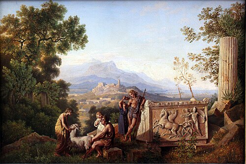 Greek Fantasy Landscape with Resting Shepherd, 1823, Karl Friedrich Schinkel