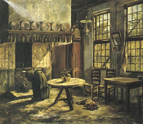 Farm interior with hearth in the Achterhoek, 1891, Piet Mondrian