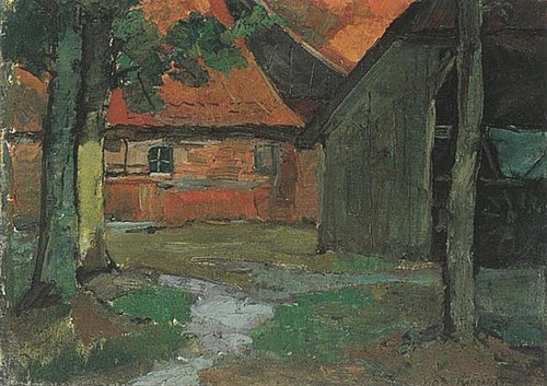 Farmyard with carriage barn in the Achterhoek, 1899, Piet Mondrian