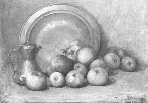 Apples, coffee pot and large copper pan, 1900, Piet Mondrian