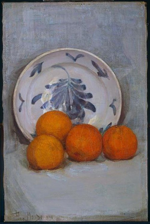 Oranges and decorated plate, 1900, Piet Mondrian