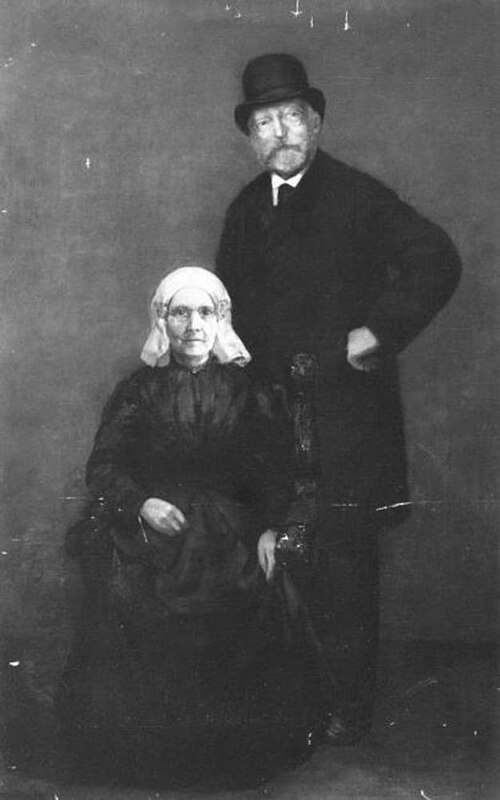 Portrait of Egbert Kuipers (1828-1892) and Jantje Wiegersma (1828-...), 1900, Piet Mondrian