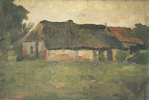 Farm building in Het Gooi, viewed from a field, 1898, Piet Mondrian