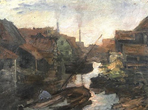 Lange Bleekerssloot: view toward the Kostverlorenvaart, 1898, Piet Mondrian