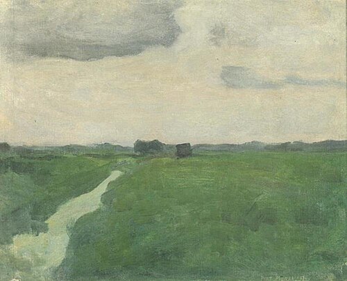 Polder landscape with irrigation ditch, 1900, Piet Mondrian