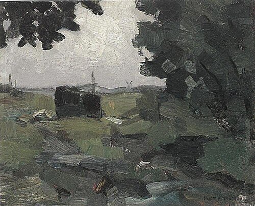 Free impression of a polder landscape, 1901, Piet Mondrian